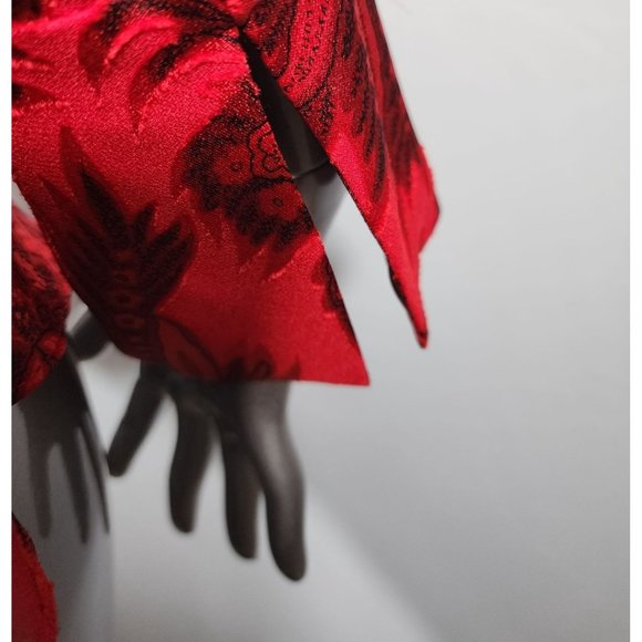 Alice + Olivia NWT Red Top Draped Neckline Sheer Ruby Blouse Extra Small XS - Picture 7 of 8